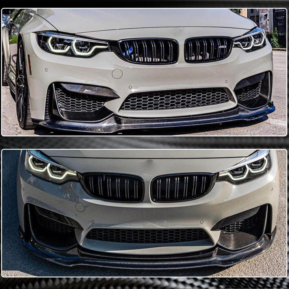 BMW F80 M3 F82 F83 M4 2014-2020 Front Upper Bumper Splitters Dry Carbon Fiber-Ahacarbon