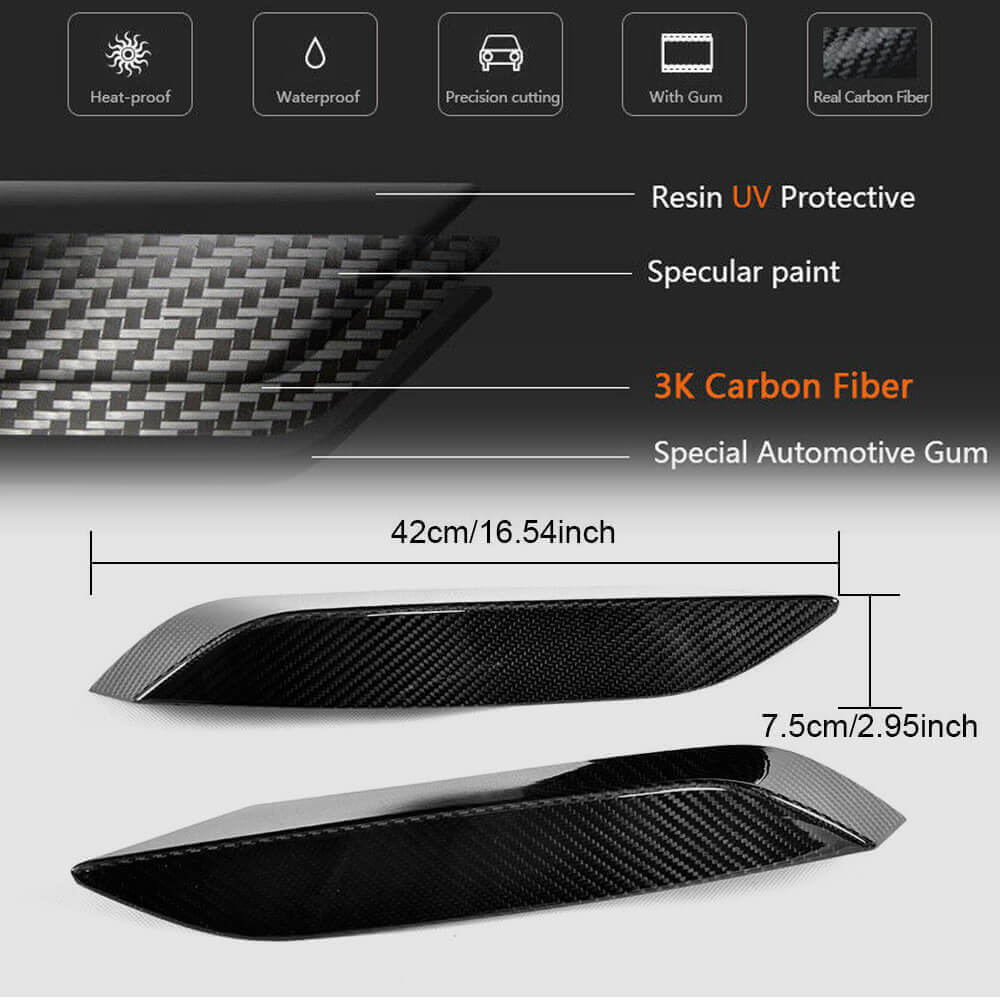 BMW F80 M3 F82 F83 M4 2014-2020 Front Upper Bumper Splitters Dry Carbon Fiber-Ahacarbon