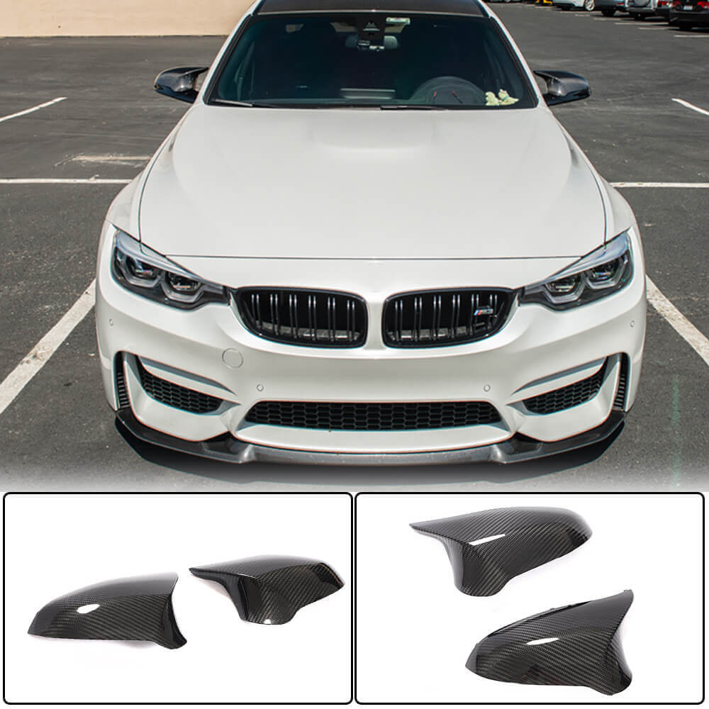 BMW F80 M3 F82 F83 M4 F87 M2C 2014-2020 Mirror Covers Pair Replacement Dry Carbon Fiber-Ahacarbon