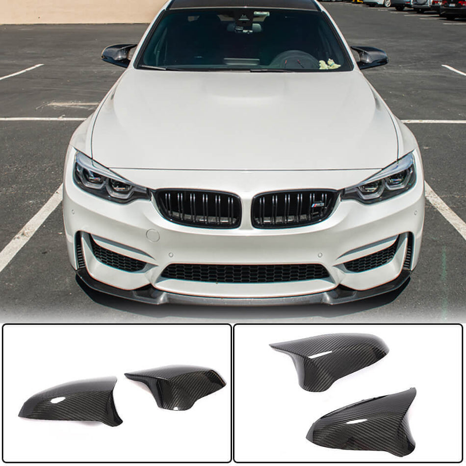 BMW F80 M3 F82 F83 M4 F87 M2C 2014-2020 Mirror Covers Pair Replacement Dry Carbon Fiber-Ahacarbon