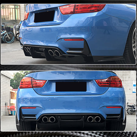BMW F80 M3 F82 F83 M4 2014-2020 Rear Bumper Splitters DRY Carbon Fiber/FRP-Ahacarbon