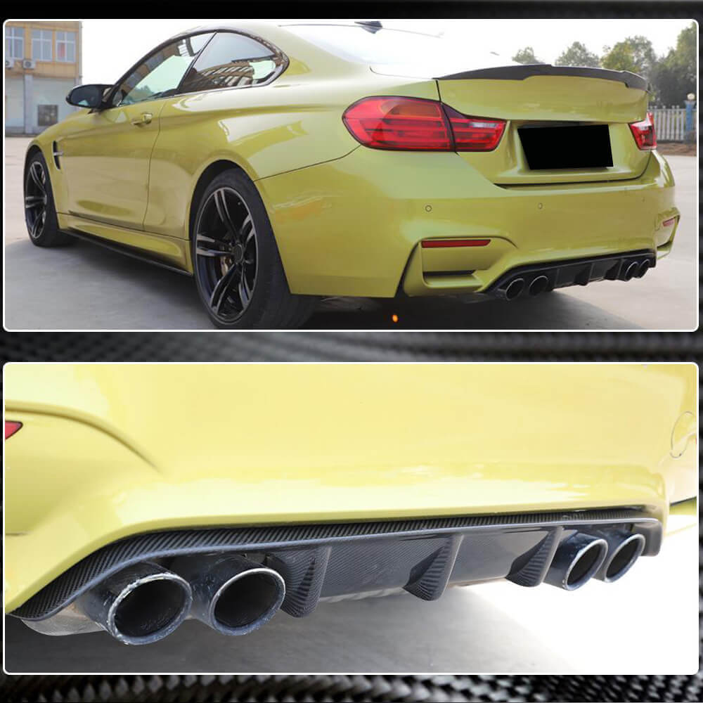 BMW F80 M3 F82 F83 M4 2014-2020 Rear Bumper Diffuser Carbon Fiber/FRP-Ahacarbon