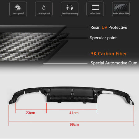 BMW F80 M3 F82 F83 M4 2014-2020 Rear Bumper Diffuser Carbon Fiber/FRP-Ahacarbon