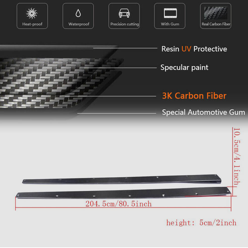 BMW F82 F83 M4 2015-2019 Side Skirts Carbon Fiber-Ahacarbon
