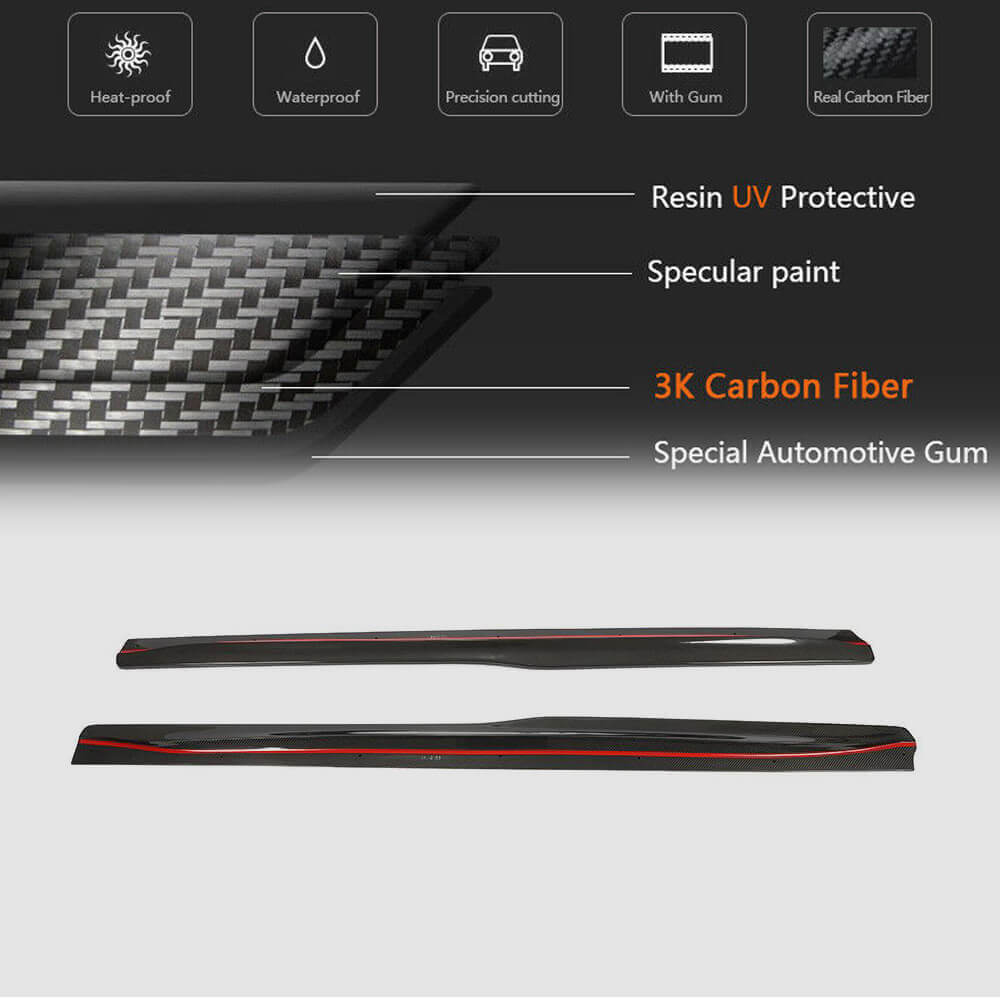 BMW F82 F83 M4 2015-2019 Side Skirts Carbon Fiber/FRP-Ahacarbon