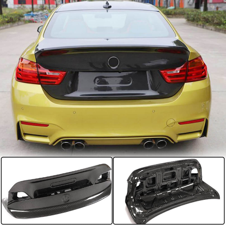 BMW F32 F82 M4 Rear Trunk Boot Lid Cover Dry Carbon Fiber-Ahacarbon