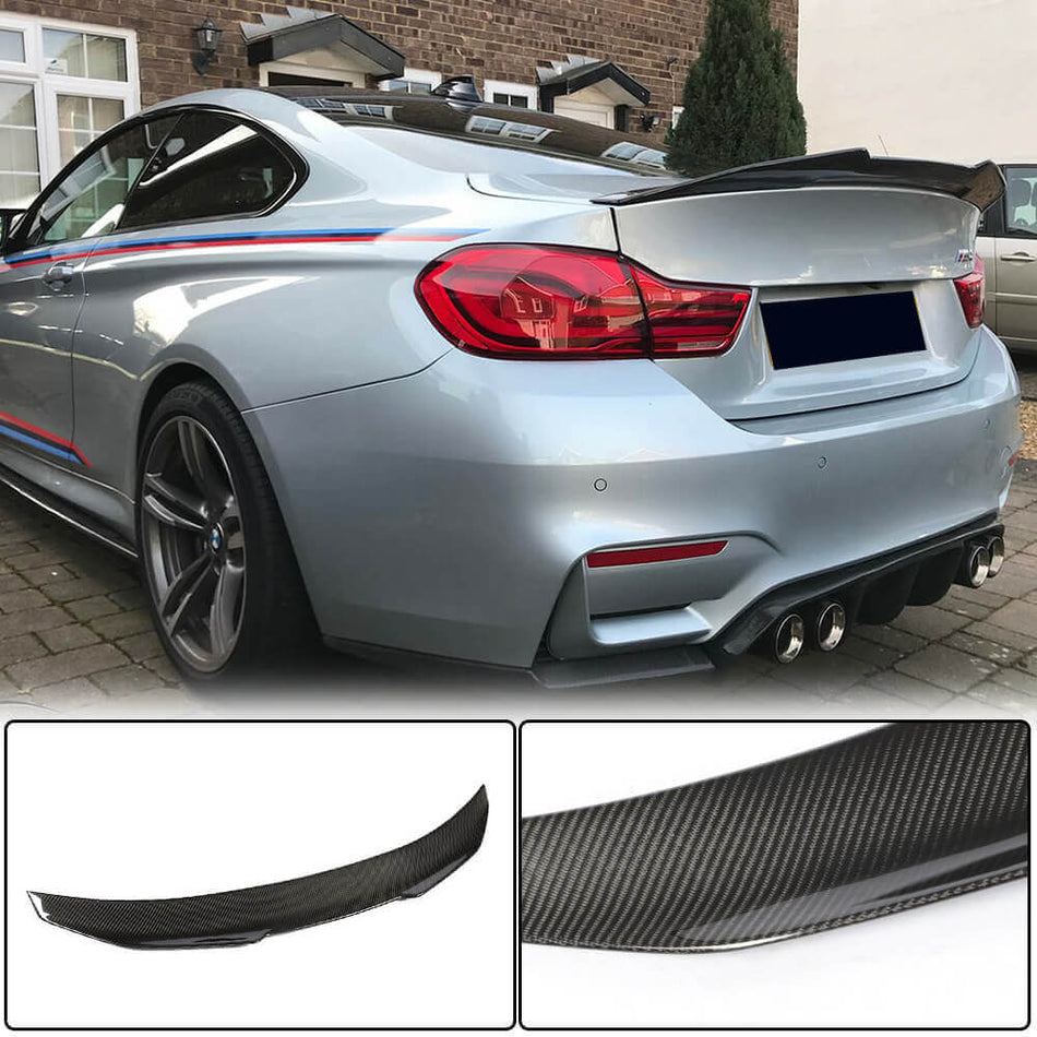BMW F82 M4 Coupe 2014-2019 Rear Trunk Spoiler Carbon Fiber-Ahacarbon