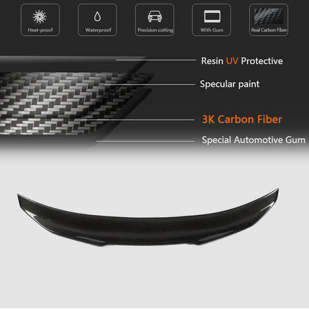 BMW F82 M4 Coupe 2014-2019 Rear Trunk Spoiler Carbon Fiber-Ahacarbon