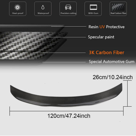 BMW F82 M4 Coupe 2015-2020 Rear Trunk Spoiler Carbon Fiber-Ahacarbon