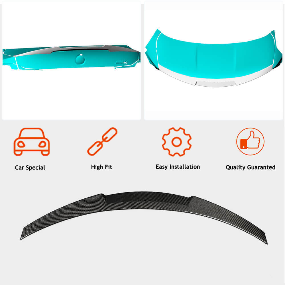 BMW F82 M4 Coupe 2015-2020 Rear Trunk Spoiler Carbon Fiber/FRP-Ahacarbon