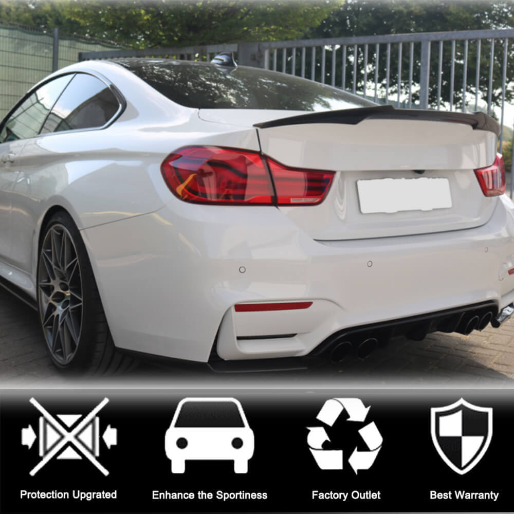 BMW F82 M4 Coupe 2015-2020 Rear Trunk Spoiler Carbon Fiber/FRP-Ahacarbon