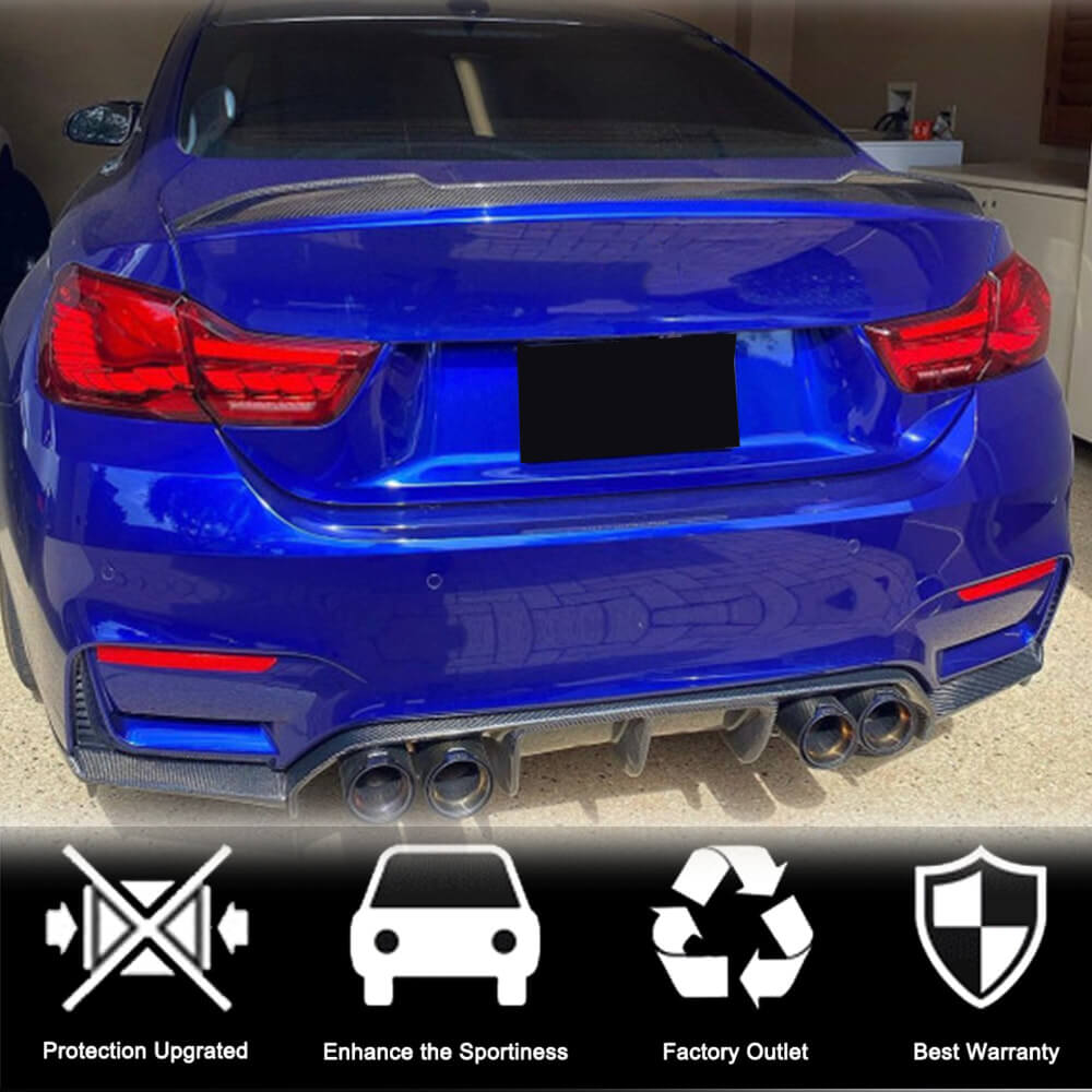 BMW F82 M4 Coupe 2015-2020 Rear Trunk Spoiler Carbon Fiber-Ahacarbon