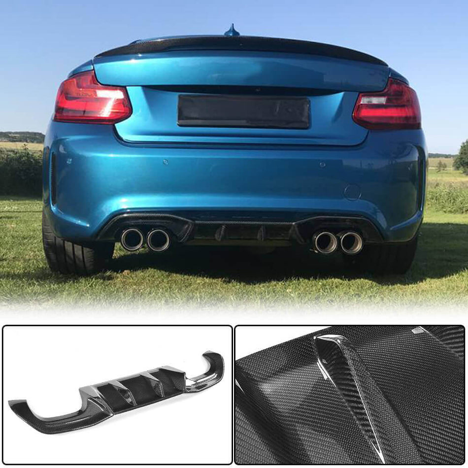 BMW 2 Series F87 M2 M2C 2016-2020 Rear Bumper Diffuser Carbon Fiber-Ahacarbon