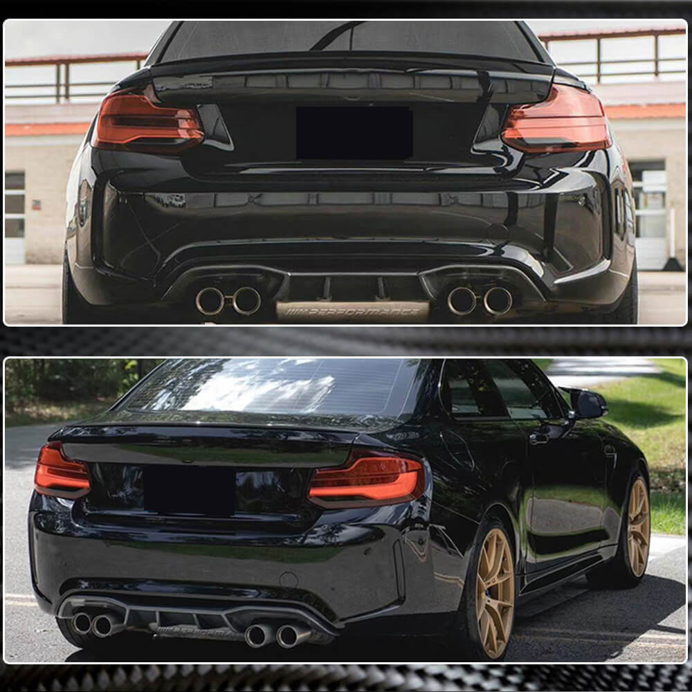 BMW 2 Series F87 M2 M2C 2016-2020 Rear Bumper Diffuser Carbon Fiber-Ahacarbon