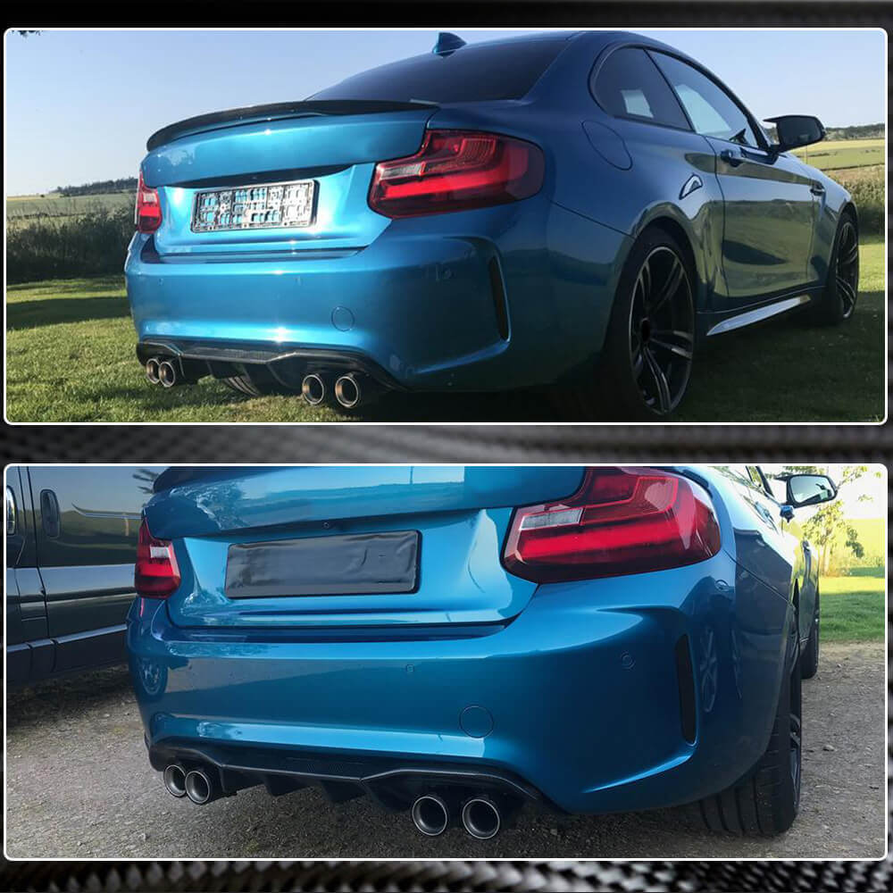 BMW 2 Series F87 M2 M2C 2016-2020 Rear Bumper Diffuser Carbon Fiber-Ahacarbon