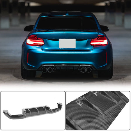 BMW 2 Series F87 M2 M2C Coupe 2016-2020 Rear Bumper Diffuser Carbon Fiber-Ahacarbon