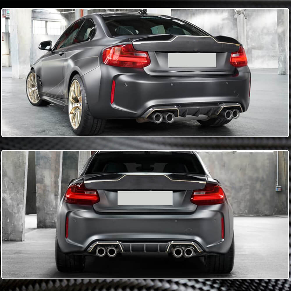 BMW 2 Series F87 M2 M2C Coupe 2016-2020 Rear Bumper Diffuser Carbon Fiber-Ahacarbon