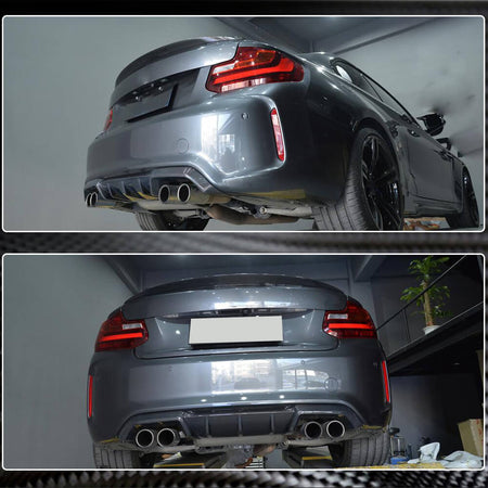 BMW 2 Series F87 M2 M2C Coupe 2016-2020 Rear Bumper Diffuser Carbon Fiber-Ahacarbon