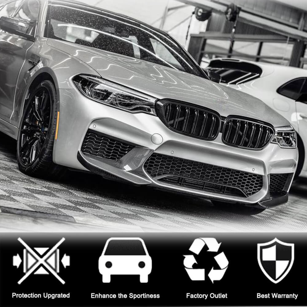 BMW 5 Series F90 M5 Pre-LCI 2018-2020 Front Bumper Splitters Carbon Fiber-Ahacarbon