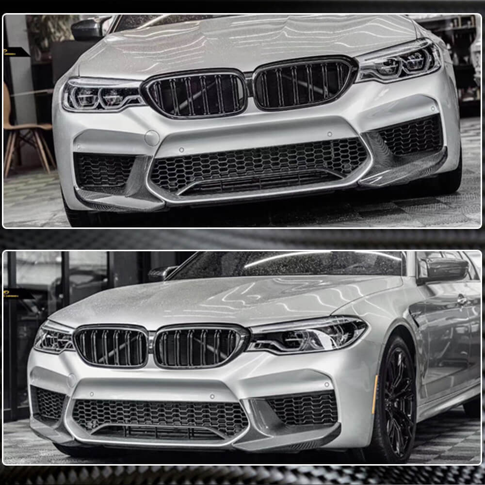 BMW 5 Series F90 M5 Pre-LCI 2018-2020 Front Bumper Splitters Carbon Fiber-Ahacarbon