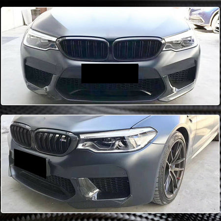BMW 5 Series F90 M5 Pre-LCI 2018-2020 Front Bumper Splitters Carbon Fiber-Ahacarbon