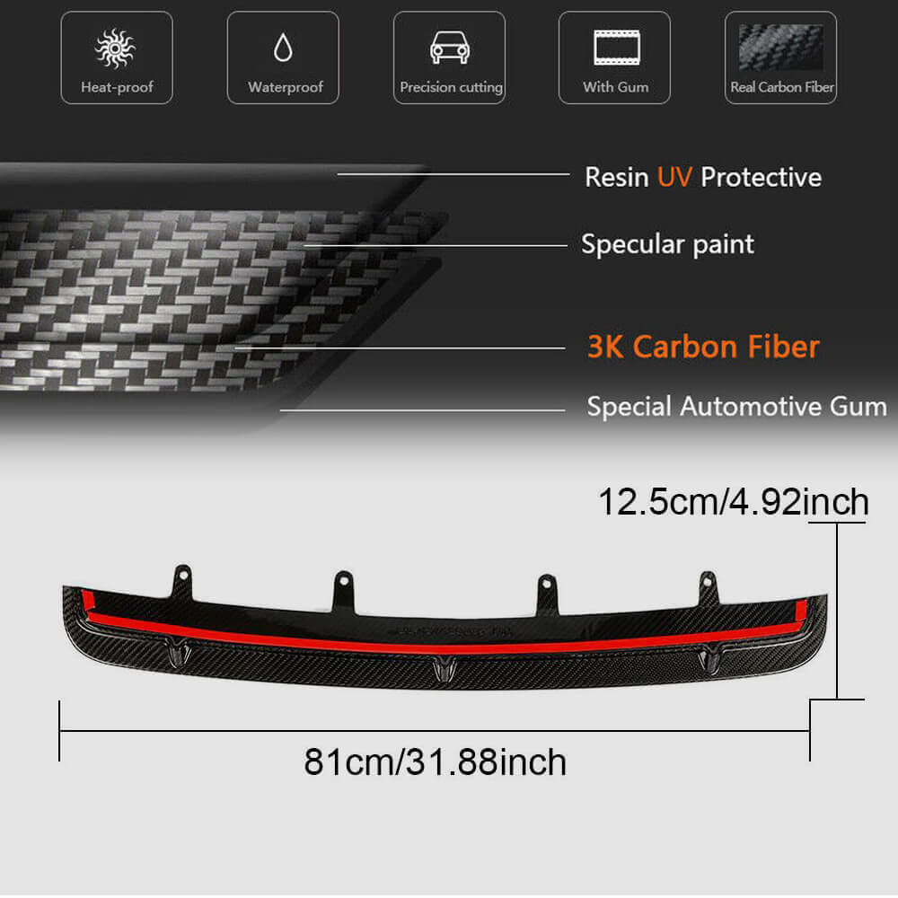BMW 5 Series F90 M5 Pre-LCI 2018-2020 Front Bumper Lip Dry Carbon Fiber-Ahacarbon