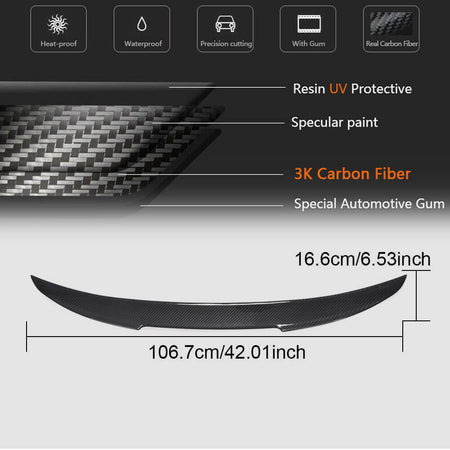 BMW 8 Series G16 F93 M8 Gran Coupe 2018-2022 Rear Trunk Spoiler Dry Carbon Fiber/FRP-Ahacarbon