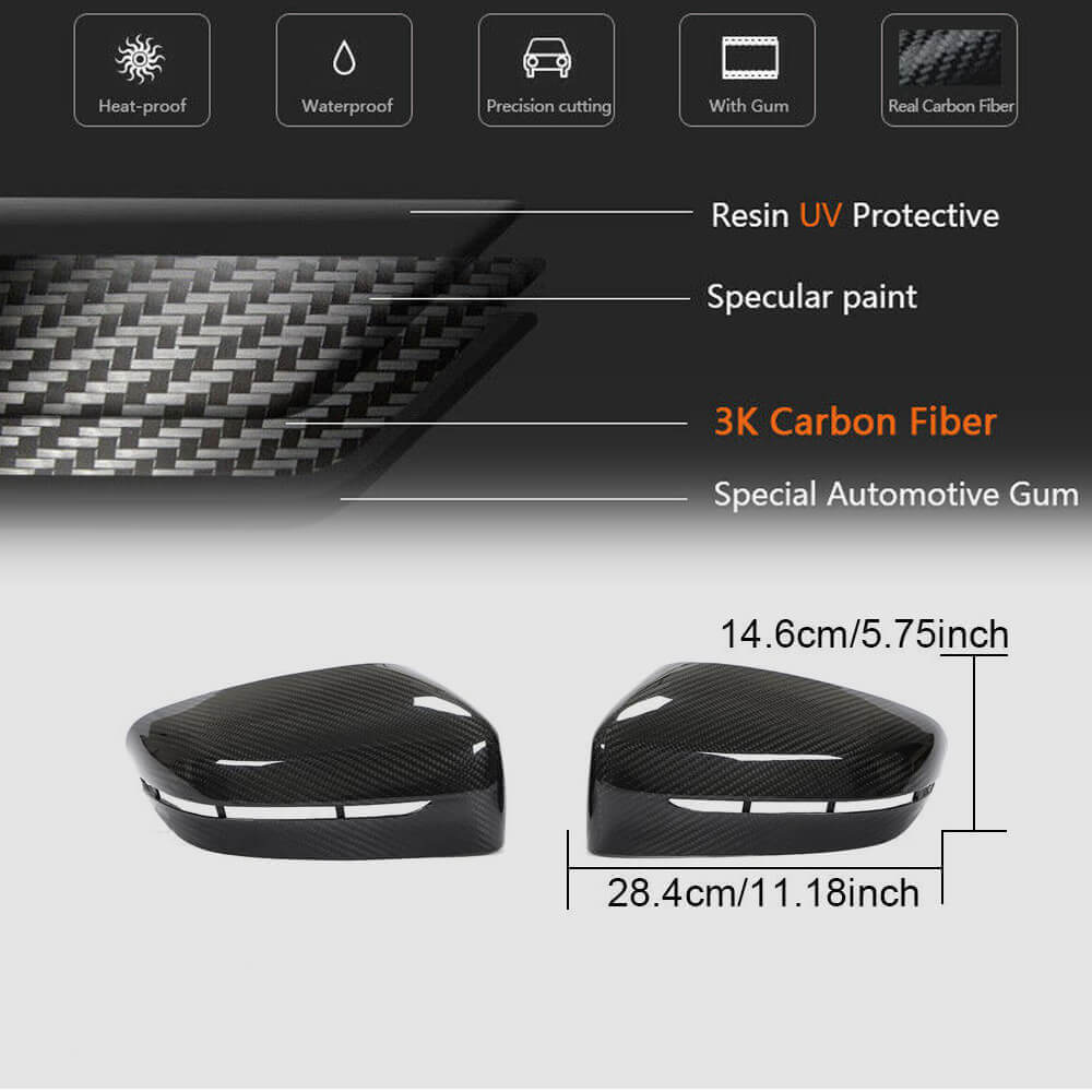 BMW G20 G22/G23 G30 G32 GT G11 G14/G15/G16 Mirror Covers LHD Replacement Style Dry Carbon Fiber-Ahacarbon