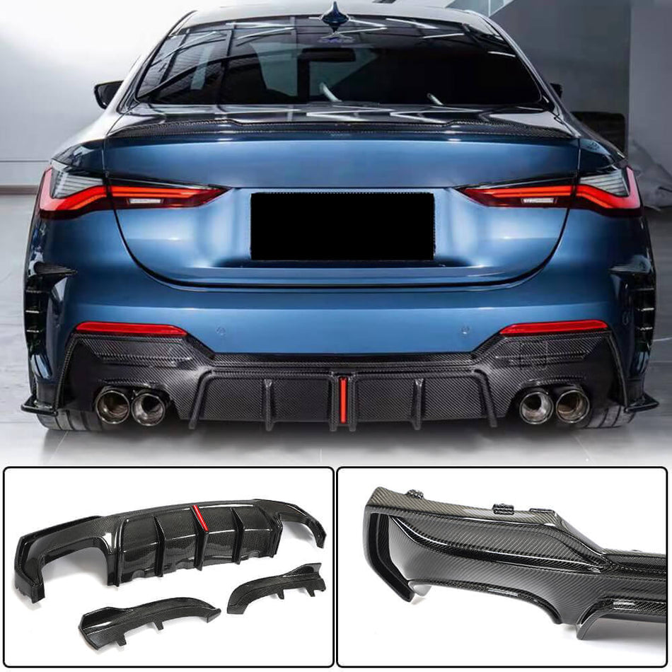 BMW 4 Series G22 G23 420i 430i M Sport M440i 2020UP Rear Bumper Diffuser Carbon Fiber/FRP-Ahacarbon