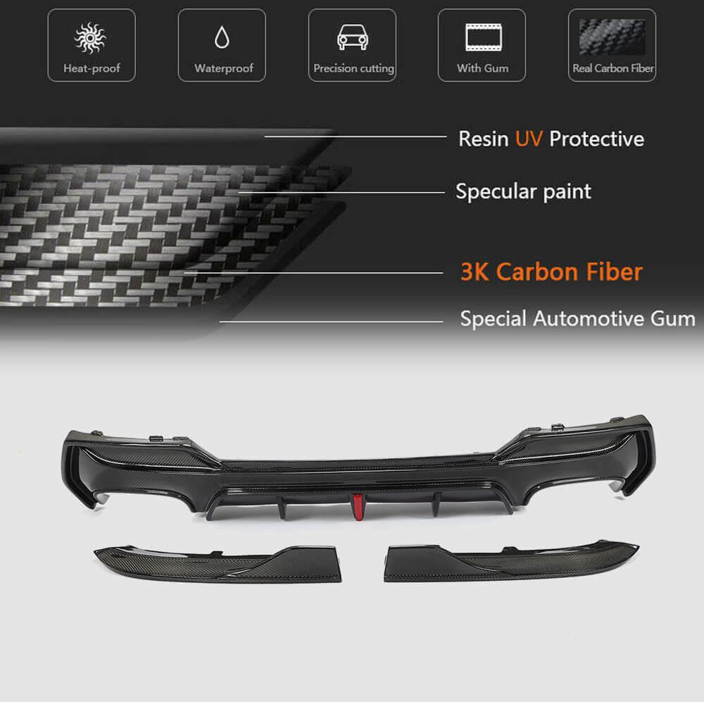 BMW 4 Series G22 G23 420i 430i M Sport M440i 2020UP Rear Bumper Diffuser Carbon Fiber/FRP-Ahacarbon