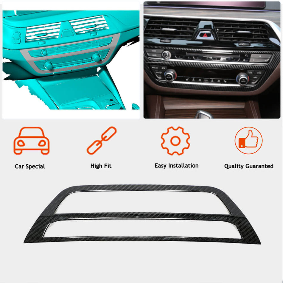 BMW 5 Series G30 F90 M5 Pre-LCI 2017-2020 Center Panel Decoration Covers Dry Carbon Fiber-Ahacarbon