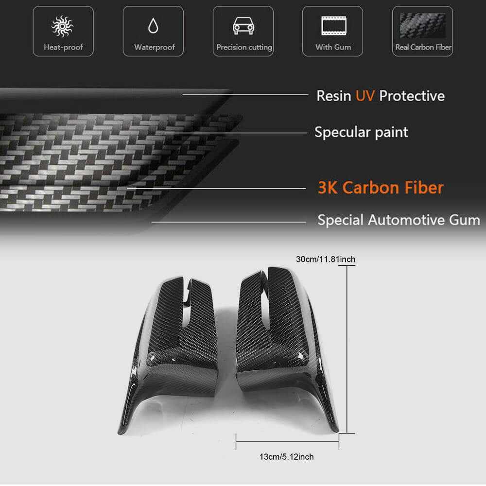 BMW G30 G38 G11 G12 Mirror Covers LHD Pair Replacement Carbon Fiber-Ahacarbon