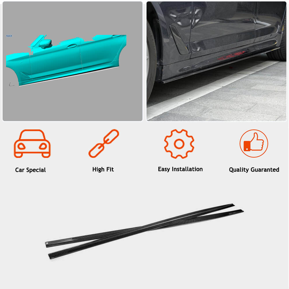 BMW 5 Series G30 520i 530i 540i M Sport M550i F90 M5 2017-2020 Side Skirts Carbon Fiber/FRP-Ahacarbon