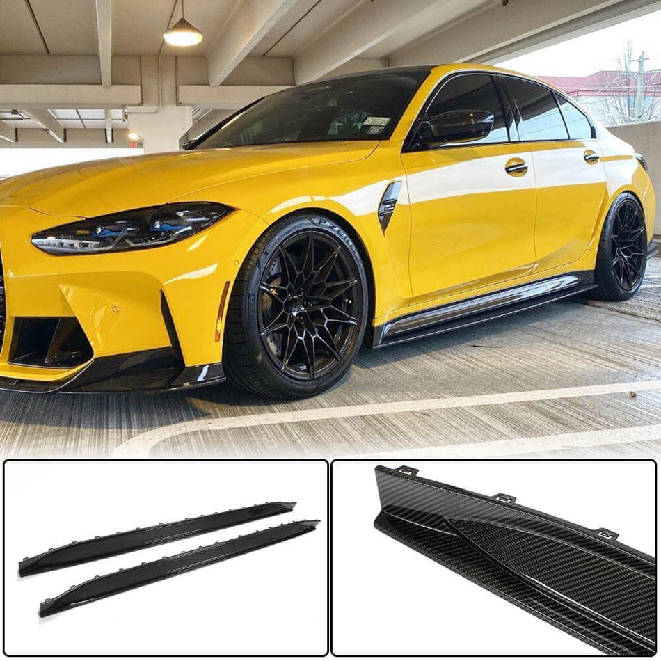 BMW G80 M3 2021UP Side Skirts Carbon Fiber-Ahacarbon