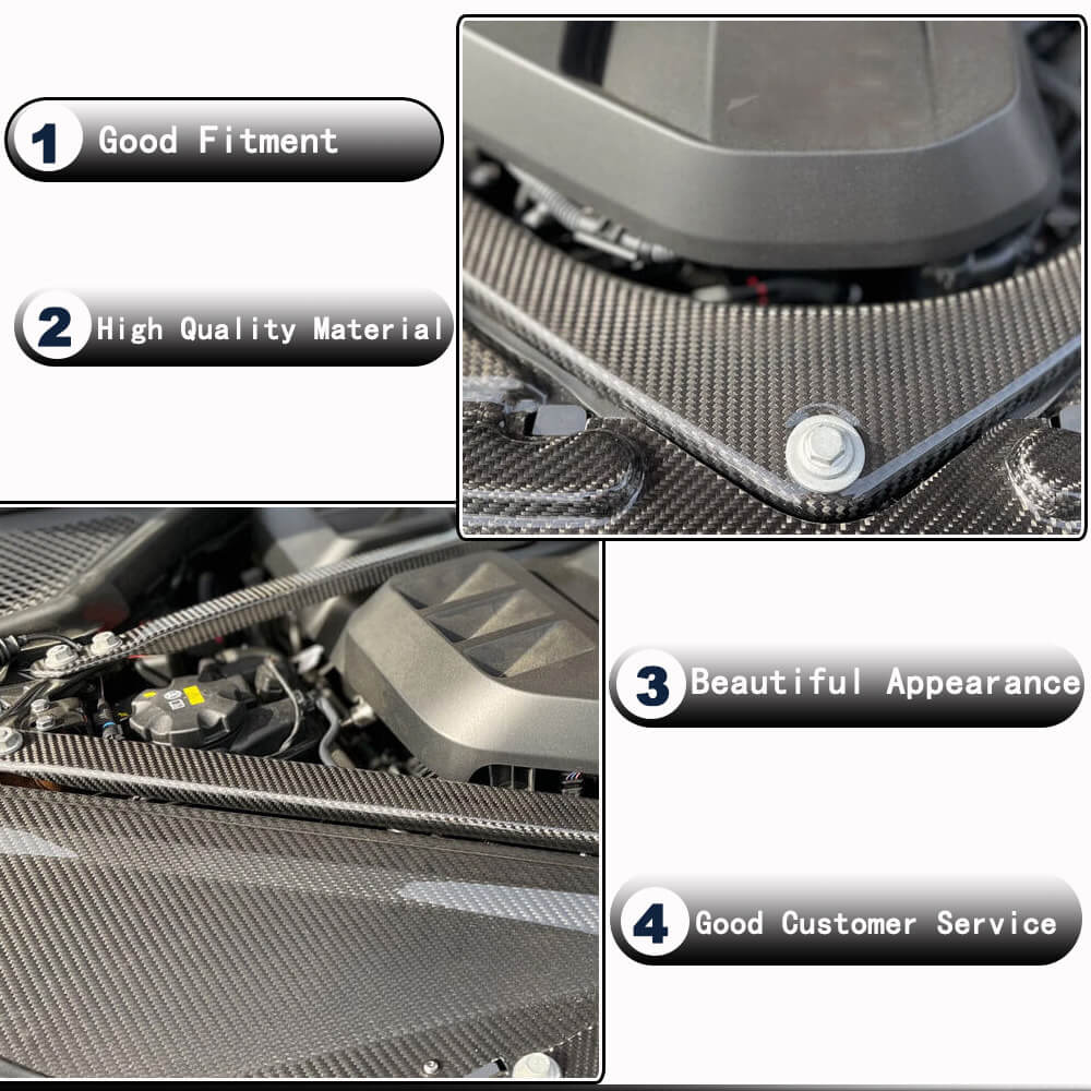 BMW G80 M3 G82 G83 M4 2021-2023 Engine Strut Brace Bracket Dry Carbon Fiber-Ahacarbon