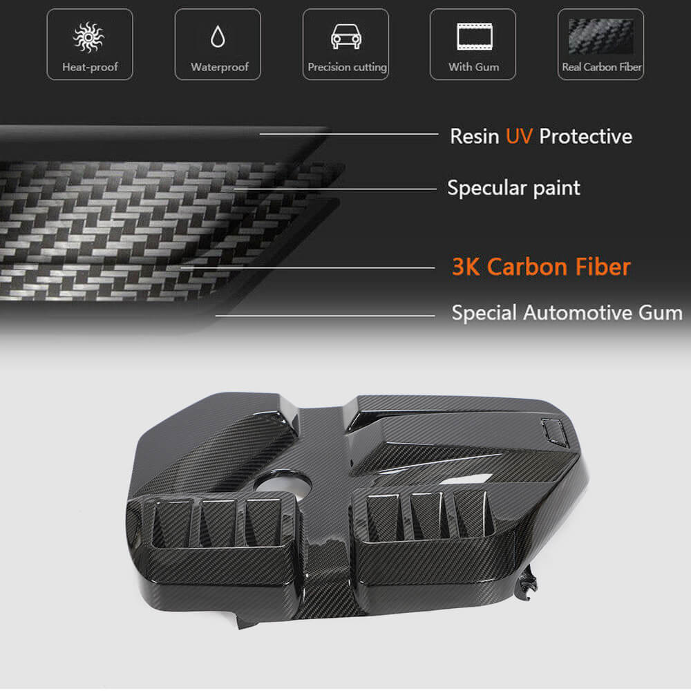 BMW G80 M3 G82 G83 M4 2021+ Engine Bay Cover Dry Carbon Fiber-Ahacarbon