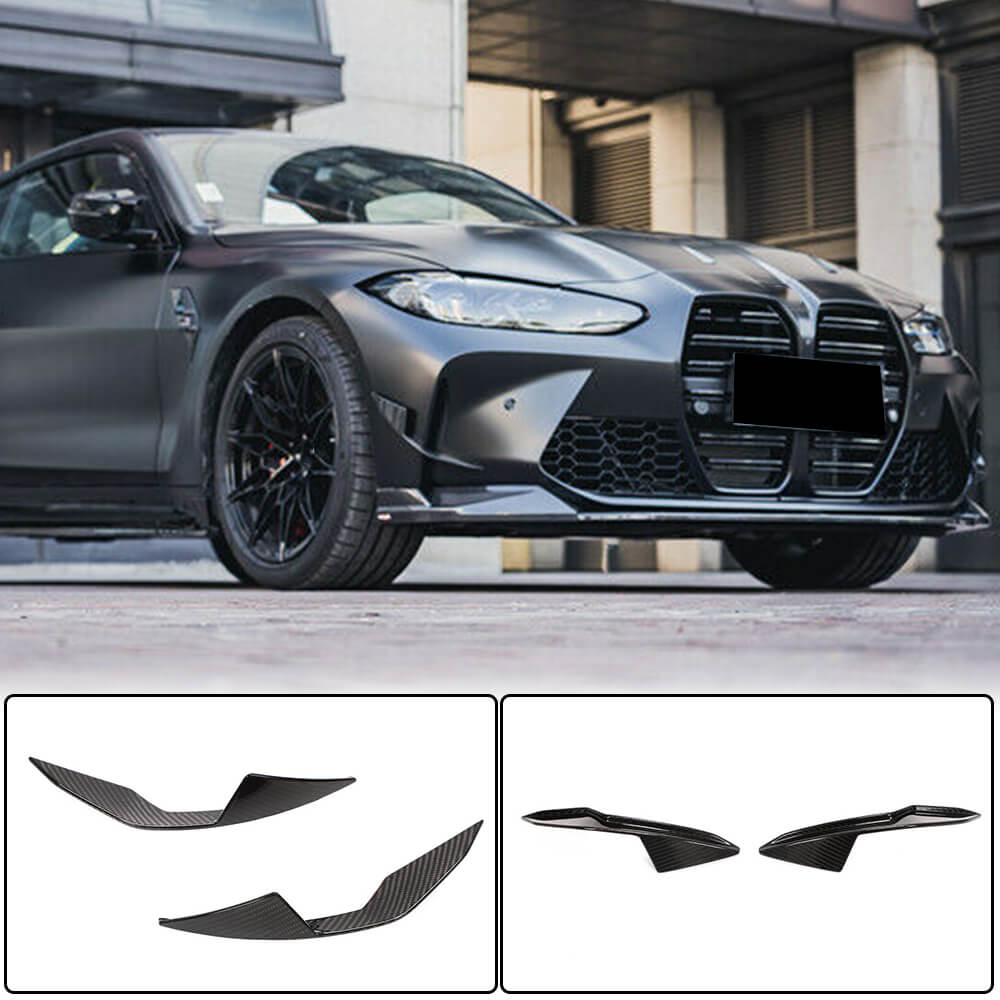 BMW G80 M3 G82 G83 M4 2021+ Front Bumper Canards Dry Carbon Fiber-Ahacarbon