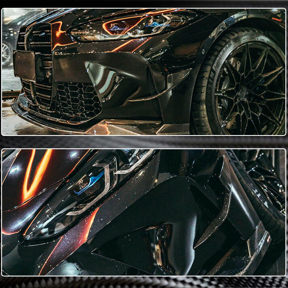 BMW G80 M3 G82 G83 M4 2021+ Front Bumper Canards Dry Carbon Fiber-Ahacarbon