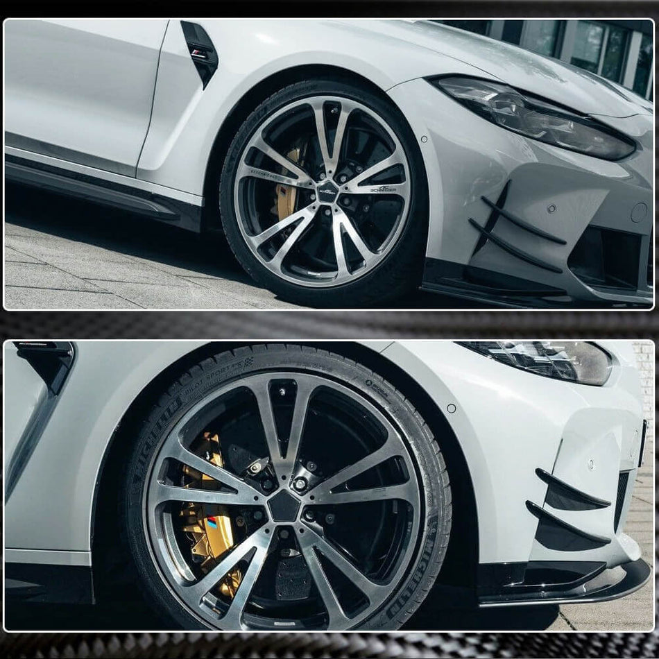 BMW G80 M3 G82 G83 M4 2021+ Front Bumper Fins Dry Carbon Fiber-Ahacarbon