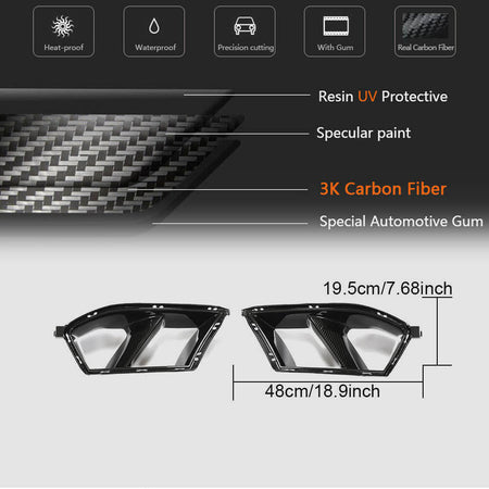 BMW G80 M3 G82 G83 M4 2021+ Front Bumper Vents Carbon Fiber/FRP-Ahacarbon