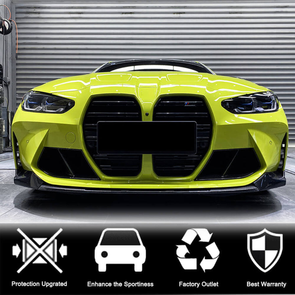 BMW G80 M3 G82 G83 M4 2021UP Front Bumper Lip Dry Carbon Fiber-Ahacarbon