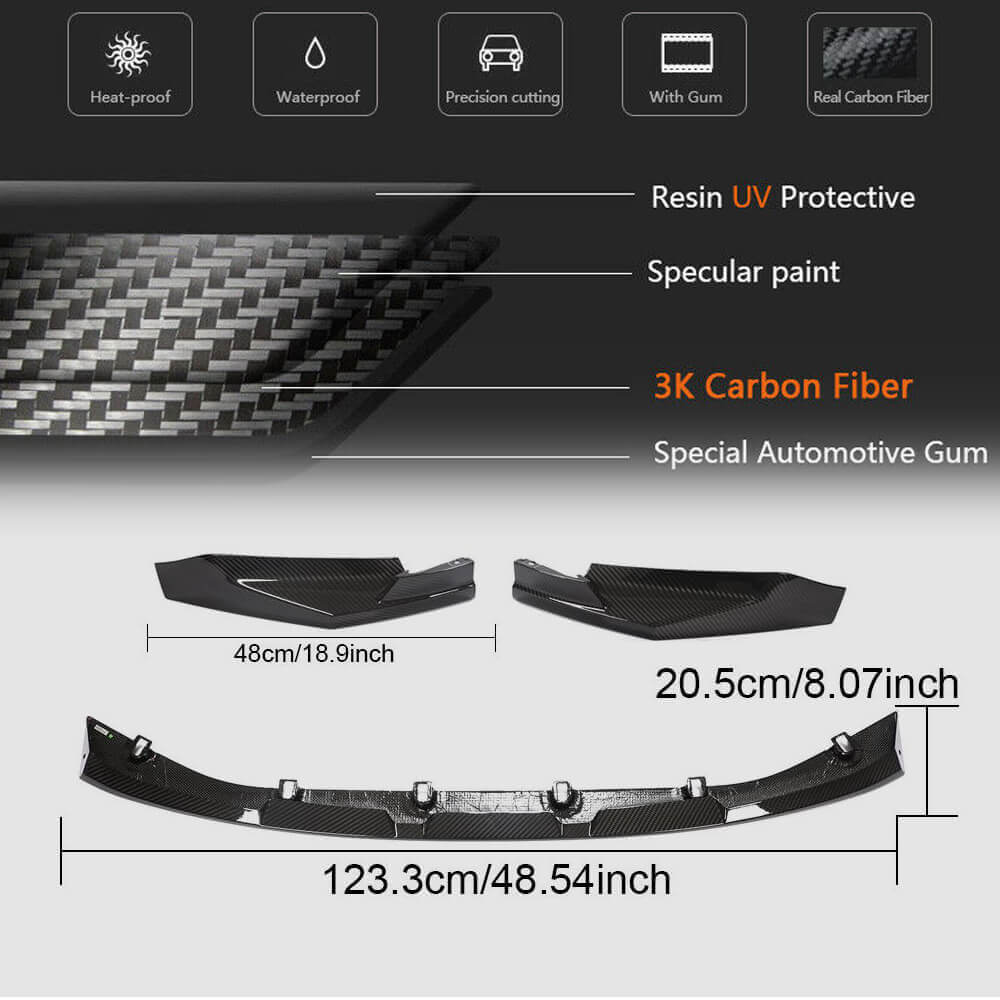 BMW G80 M3 G82 G83 M4 2021UP Front Bumper Lip Dry Carbon Fiber-Ahacarbon