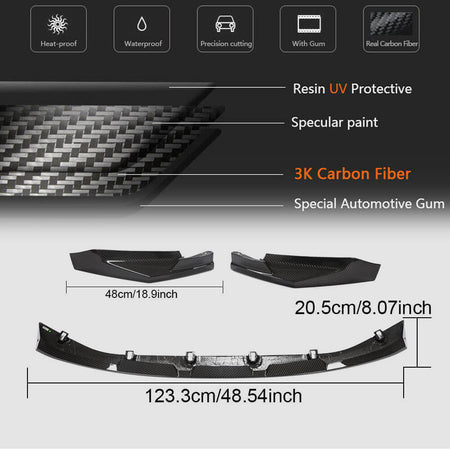 BMW G80 M3 G82 G83 M4 2021UP Front Bumper Lip Dry Carbon Fiber-Ahacarbon