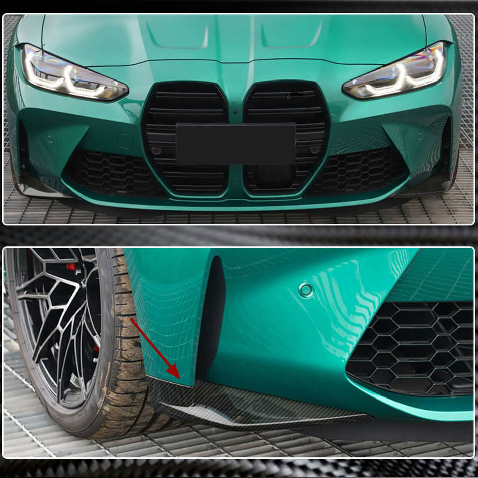 BMW G80 M3 G82 G83 M4 Front Bumper Splitters Dry Carbon Fiber-Ahacarbon
