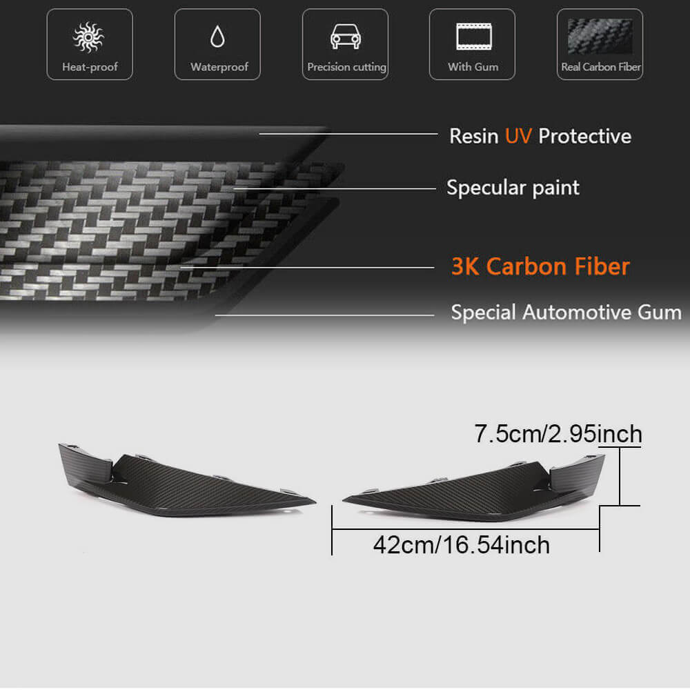 BMW G80 M3 G82 G83 M4 Front Bumper Splitters Dry Carbon Fiber-Ahacarbon