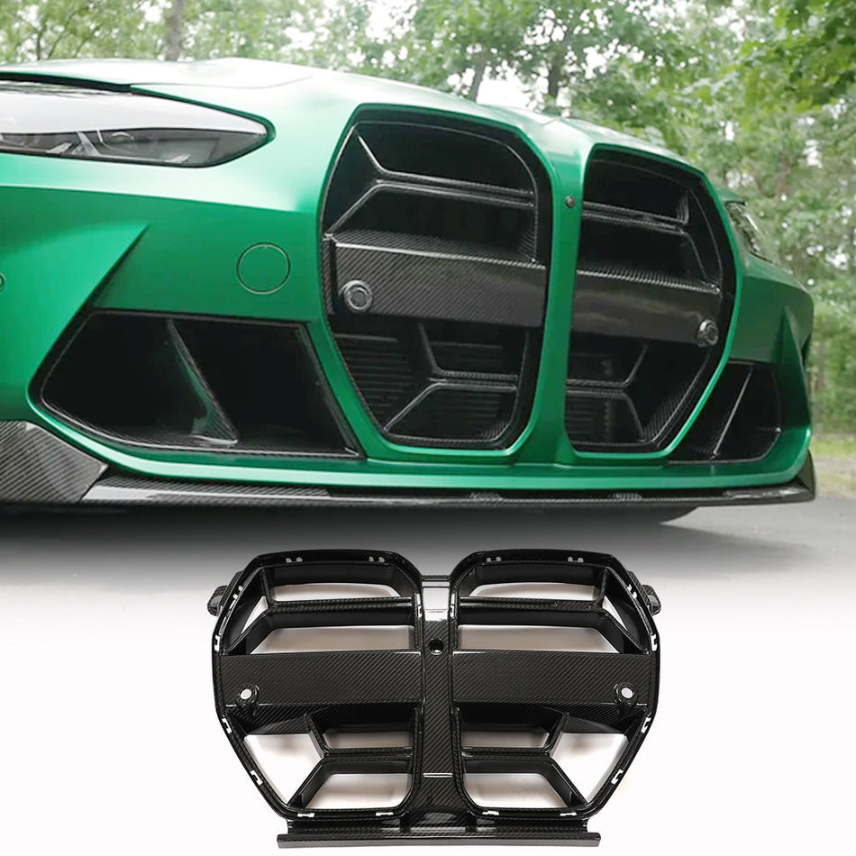 BMW G80 M3 G82 G83 M4 2021+ Front Grille Dry Carbon Fiber-Ahacarbon