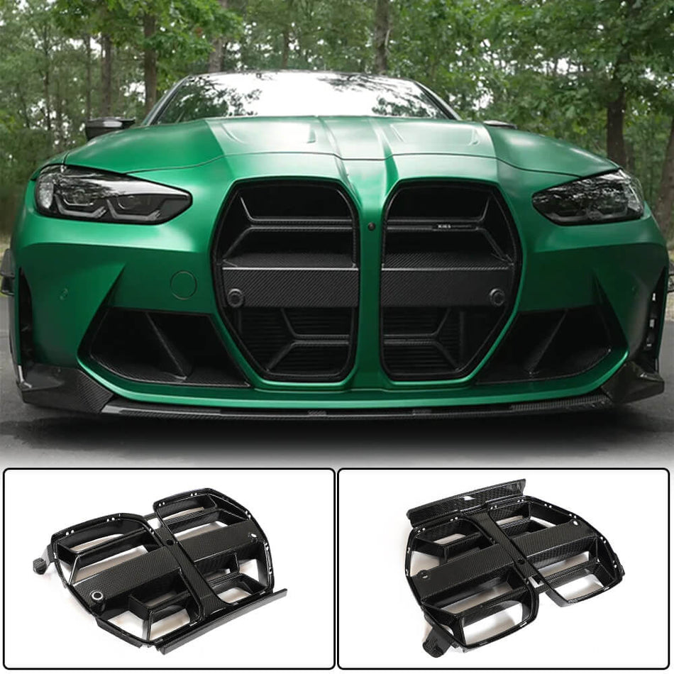 BMW G80 M3 G82 G83 M4 2021+ Front Grille Dry Carbon Fiber-Ahacarbon