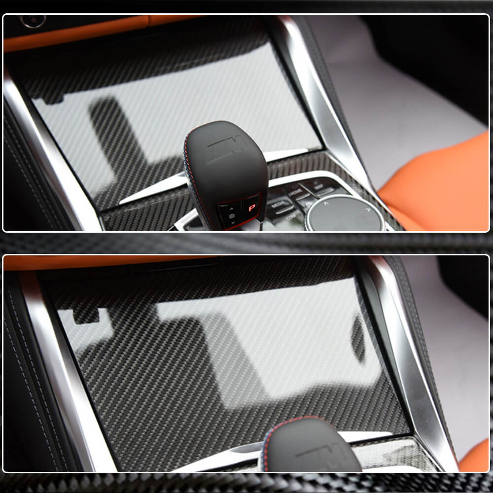 BMW G80 M3 G82 G83 M4 2021+ Interior Center Console Dashboard Trims LHD 5pcs Dry Carbon Fiber-Ahacarbon