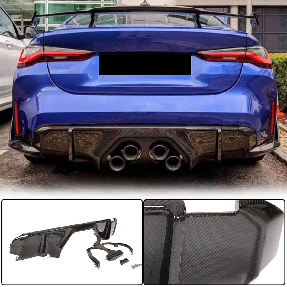 BMW G80 M3 G82 G83 M4 2021+ Rear Bumper Diffuser Dry Carbon Fiber-Ahacarbon