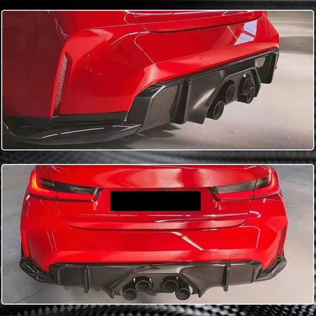 BMW G80 M3 G82 G83 M4 2021+ Rear Bumper Diffuser Dry Carbon Fiber-Ahacarbon